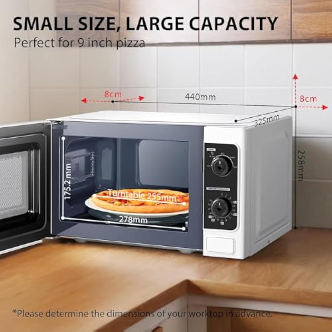 Toshiba 20L Compact Microwave | 800W Solo Oven with 5 Power Levels - White