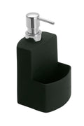 Wenko Festive Soap Dispenser with Sponge Holder – Black Ceramic
