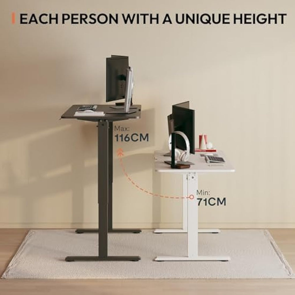 SANODESK Electric Standing Desk – 160x75cm Height Adjustable Table