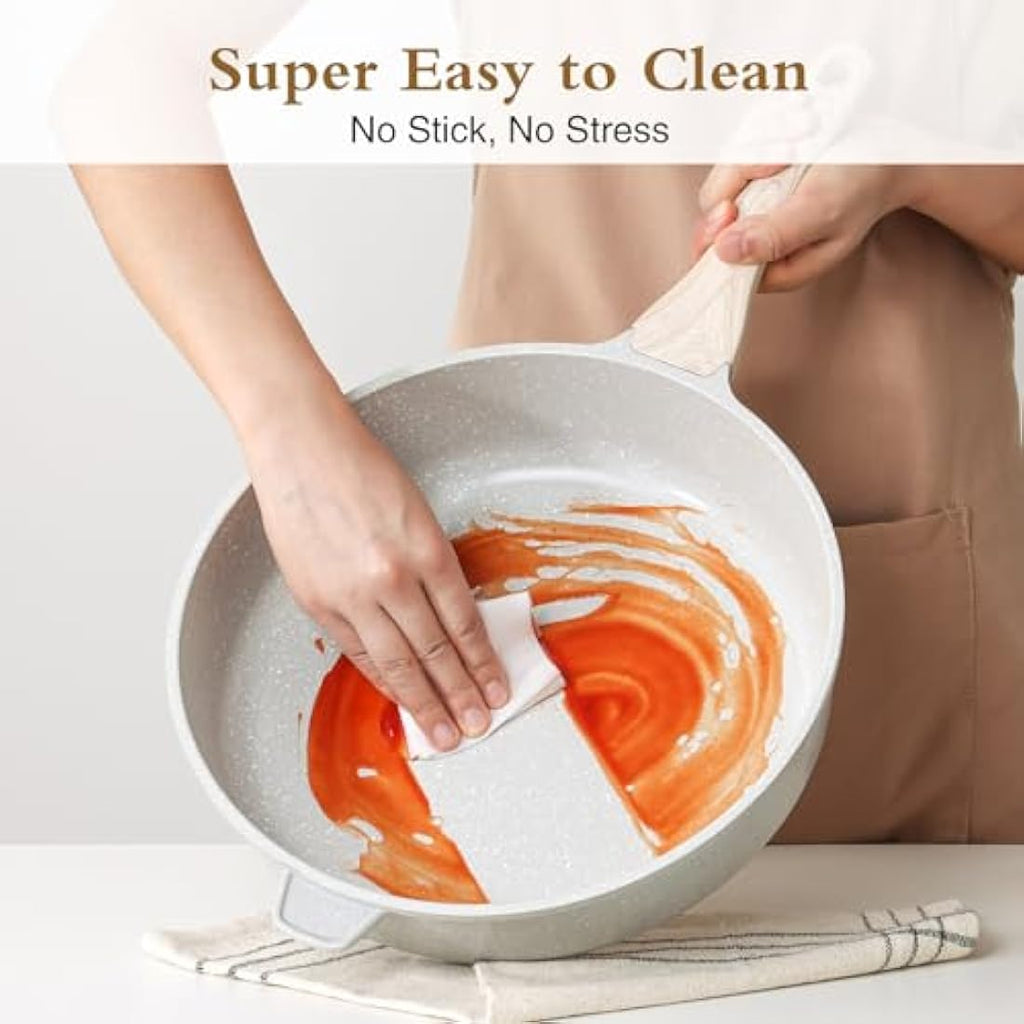 Kordisen 28cm Ceramic Nonstick Deep Frying Pan with Lid | Induction