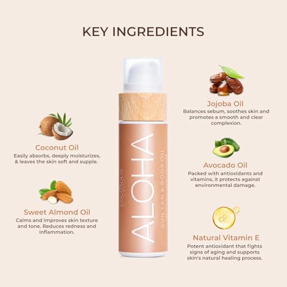 COCOSOLIS Aloha Tanning Accelerator – Organic Oil with Vitamin E