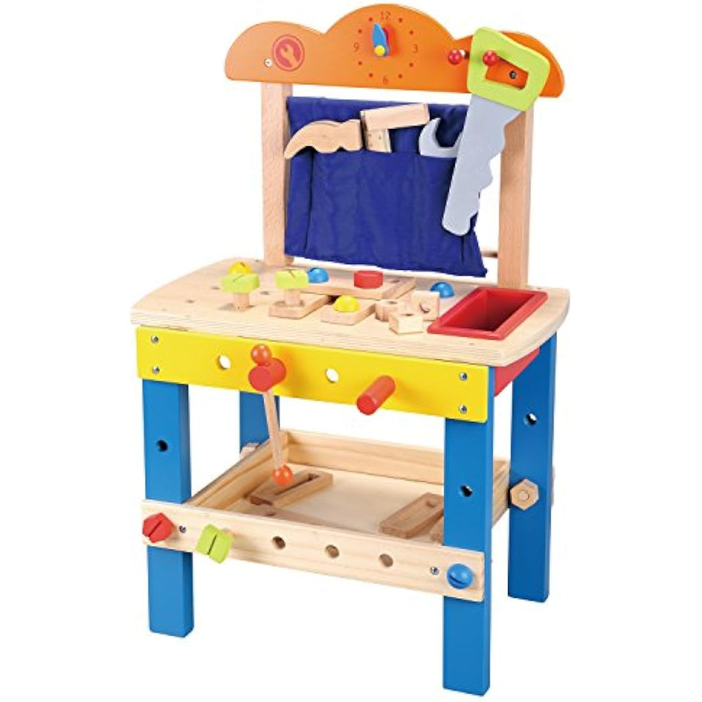 Lelin Wooden Workbench Toy Set – Kids Pretend Play DIY Tool Bench