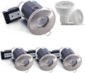 Sweier 4-Pack Fire Rated IP65 LED Downlights - 5W Cool White Satin Nickel