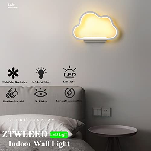 ZTWLEED Cloud LED Wall Light – 20W Dimmable 3-Color Indoor Sconce