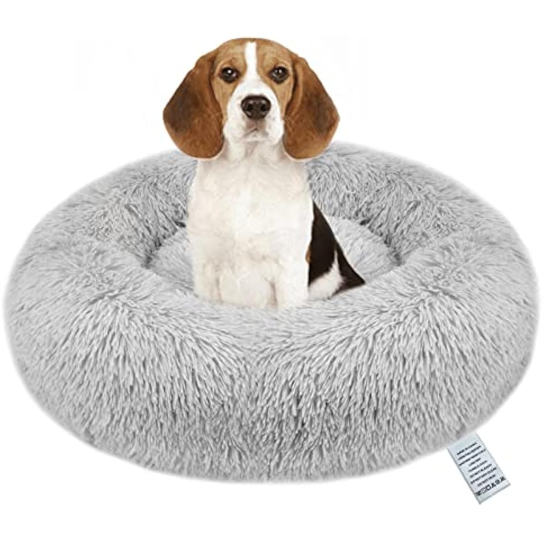 Calming Donut Dog Bed – 70cm Washable Plush Pet Cushion