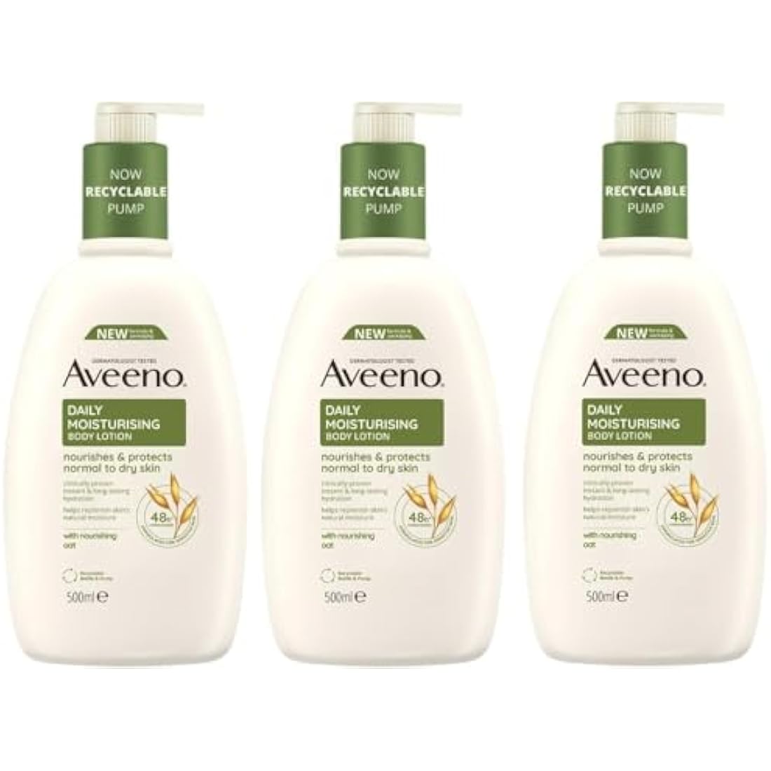 Aveeno Daily Moisturising Body Lotion - 3x 500ml Bundle for Dry Skin