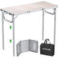 GARLLEN Folding Camping Table | 3-Height Adjustable Aluminum Picnic Table