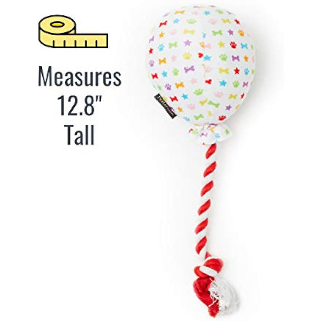 Pet London Birthday Balloon Dog Toy – Rainbow Confetti Plush Gift