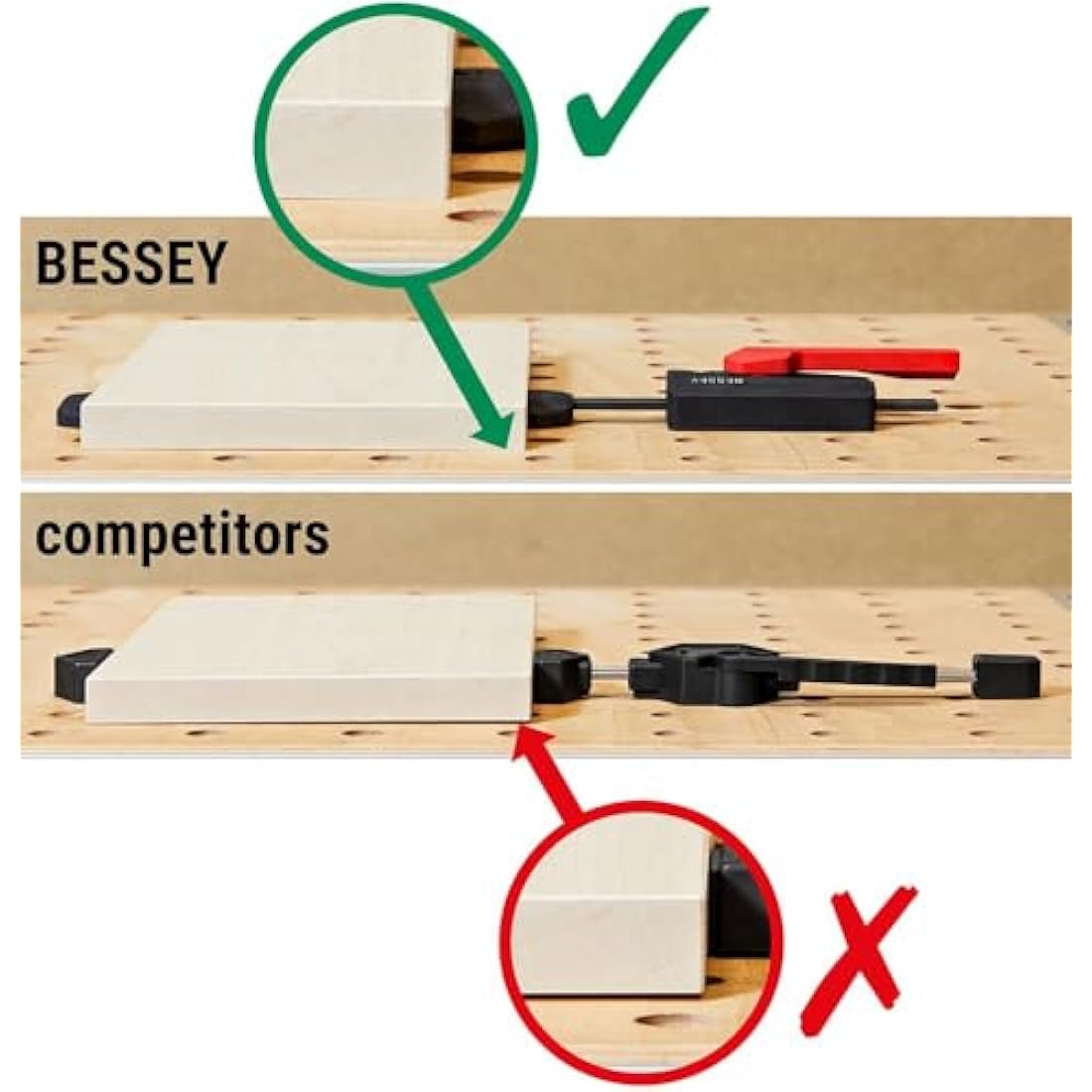 Bessey Horizontal Pull-Down Clamp WNS-Set-MF for Woodworking