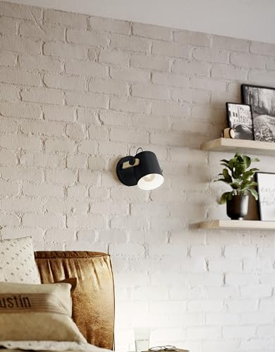 Eglo Hornwood Vintage Wall Lamp – Industrial Steel & Wood E27 Light
