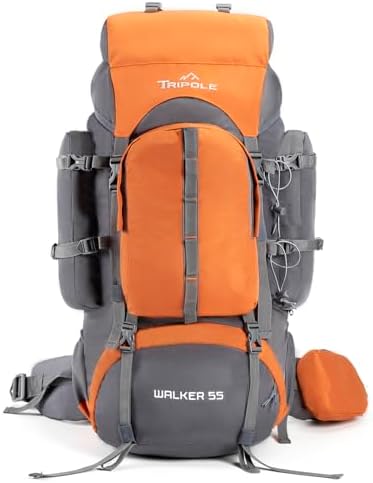Tripole Walker 65L Hiking Backpack | Internal Frame & Rain Cover