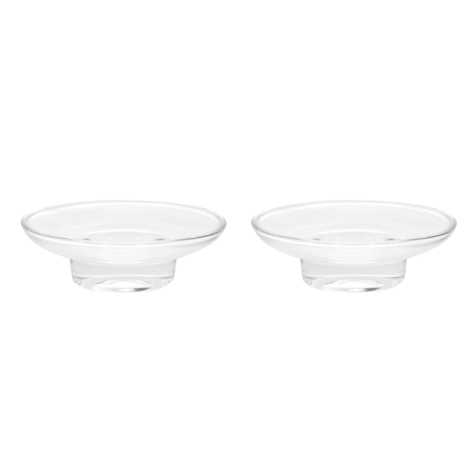 Cabilock Round Glass Soap Dish – 4.3 Inch Clear Replacement with Anti-Slip