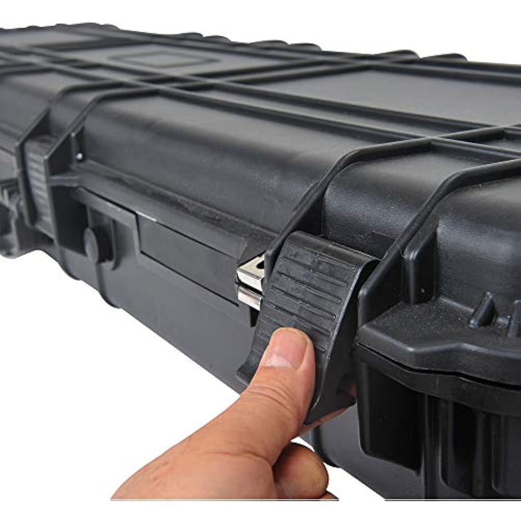 MEIJIA Waterproof Rolling Hard Rifle Case with Customizable Foam