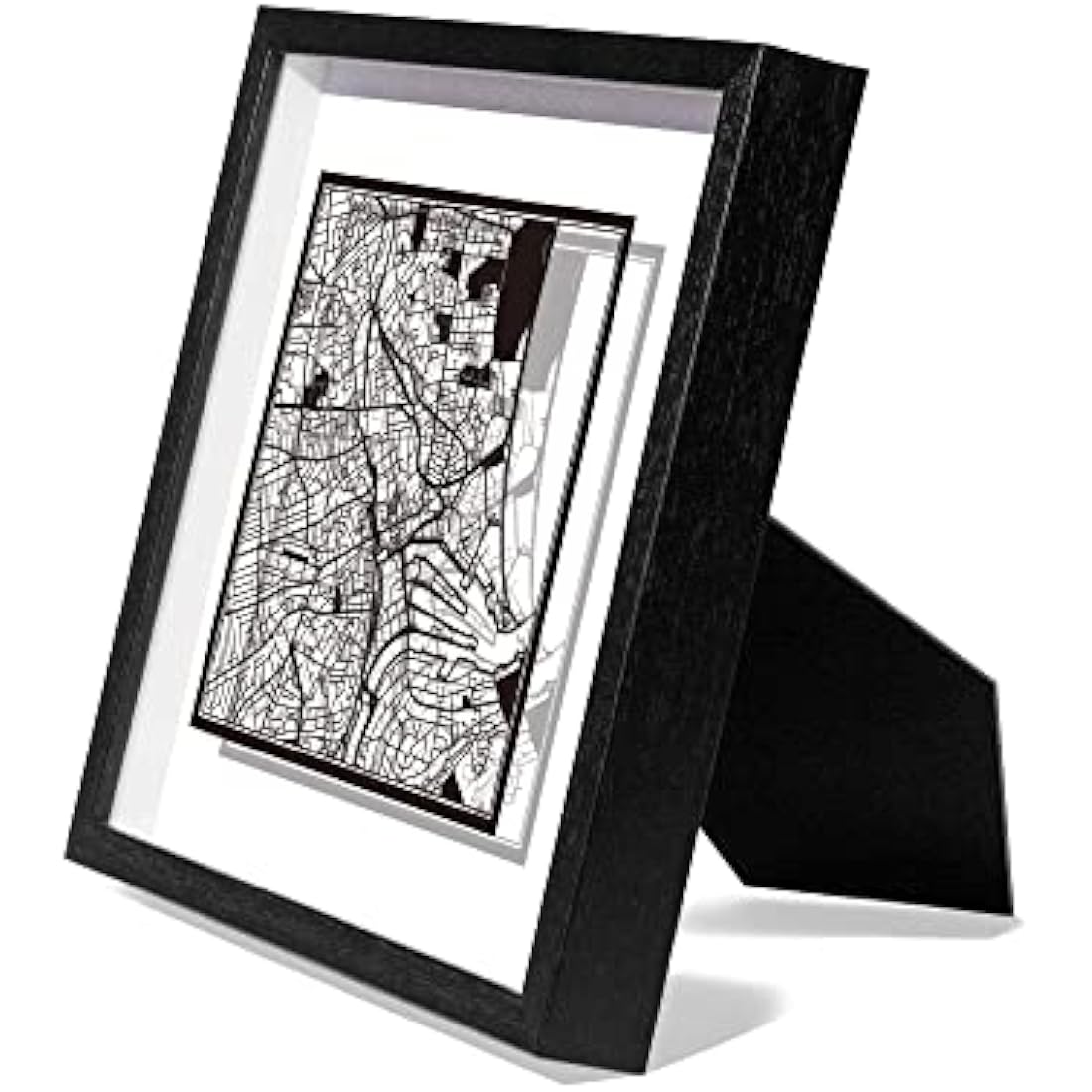 O3 Design Studio Aberdeen Paper Cut Map | Framed Wall Art Decor