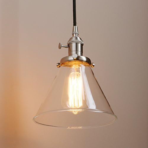 Industrial 3-Light Glass Pendant Chandelier – Brushed Metal