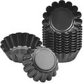 HQdeal 12-Pack Non-Stick Egg Tart Molds | Carbon Steel Mini Baking Tins