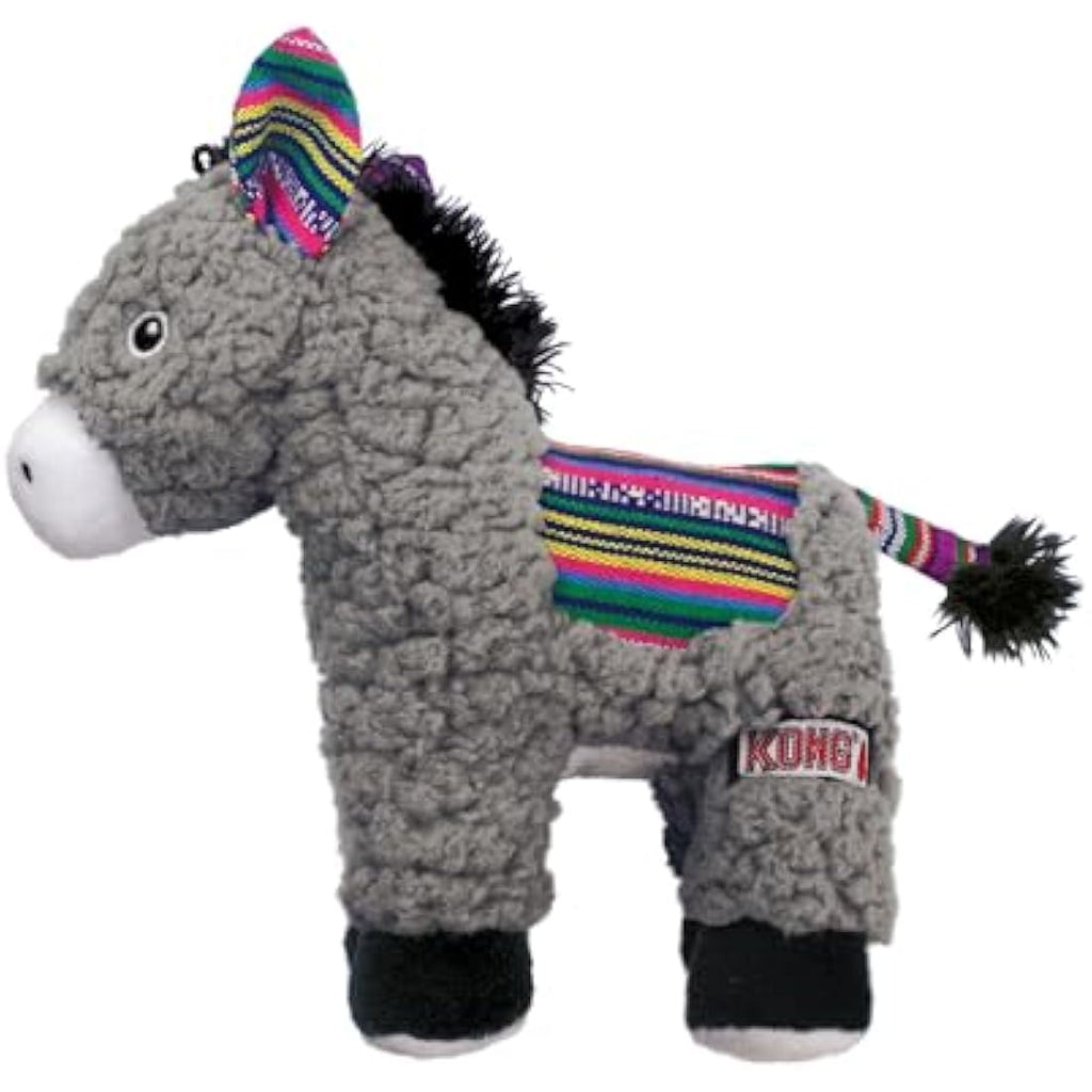 KONG Sherps Donkey Plush Dog Toy – Durable Squeaky & Crinkle Toy