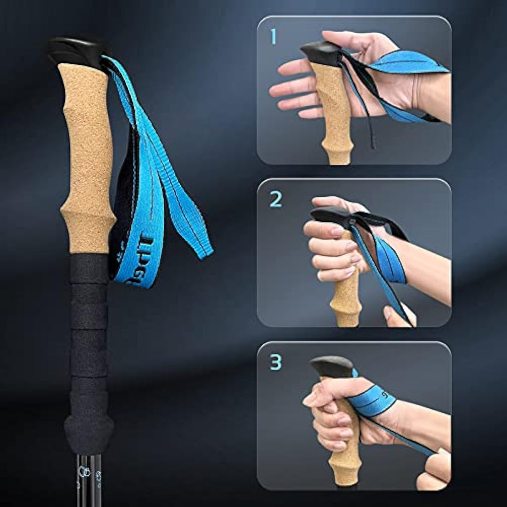 TheFitLife Carbon Fiber Trekking Poles | Ultralight Collapsible Hiking Sticks