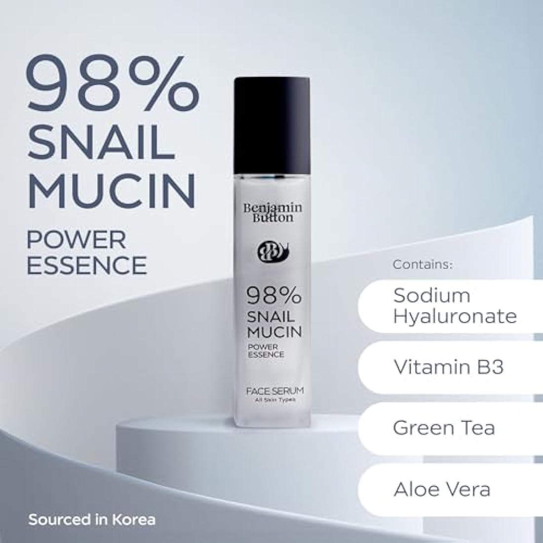 Benjamin Button 98% Snail Mucin Serum | Anti-Aging & Hydrating Formula