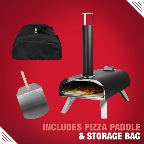 George Foreman 12 Inch Wood Fired Pizza Oven – Portable Smoker with Bag