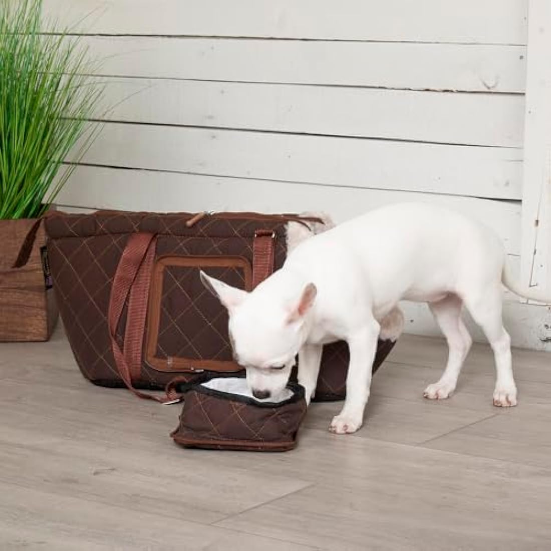 Scruffs Wilton Dog Carrier – Quilted Brown Plush Pet Travel Bag