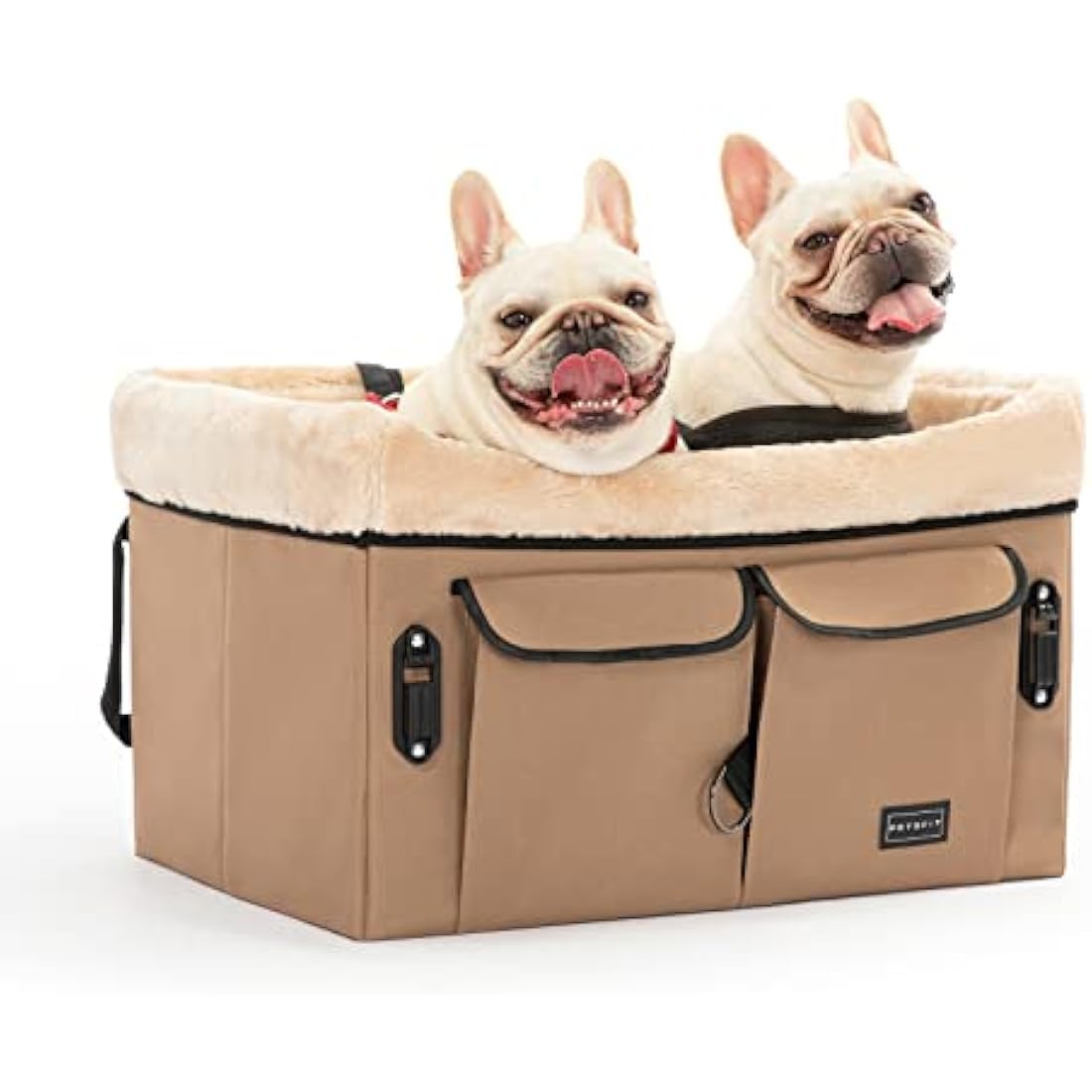 Petsfit Dog Car Seat - Medium Booster Seat with Washable Pad, Khaki