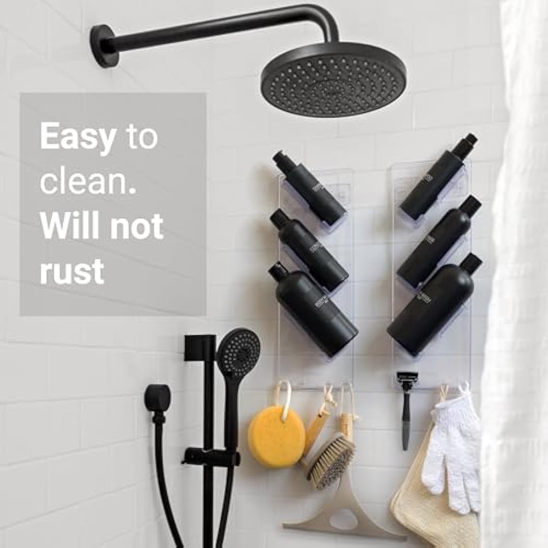Jolof Store Shower Caddy 2-Pack | Rustproof Adhesive Bathroom Rack