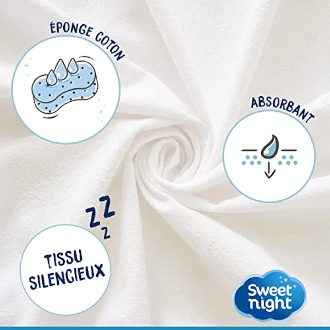 Sweet Night Waterproof Mattress Protector - Cotton Fitted Sheet - 180x200cm