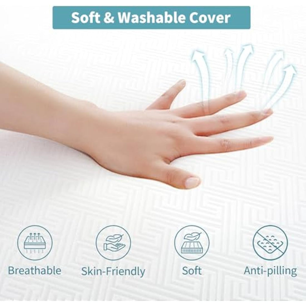wowttrelax 6 Inch Folding Single Mattress | Memory Foam 4-Fold Floor Bed