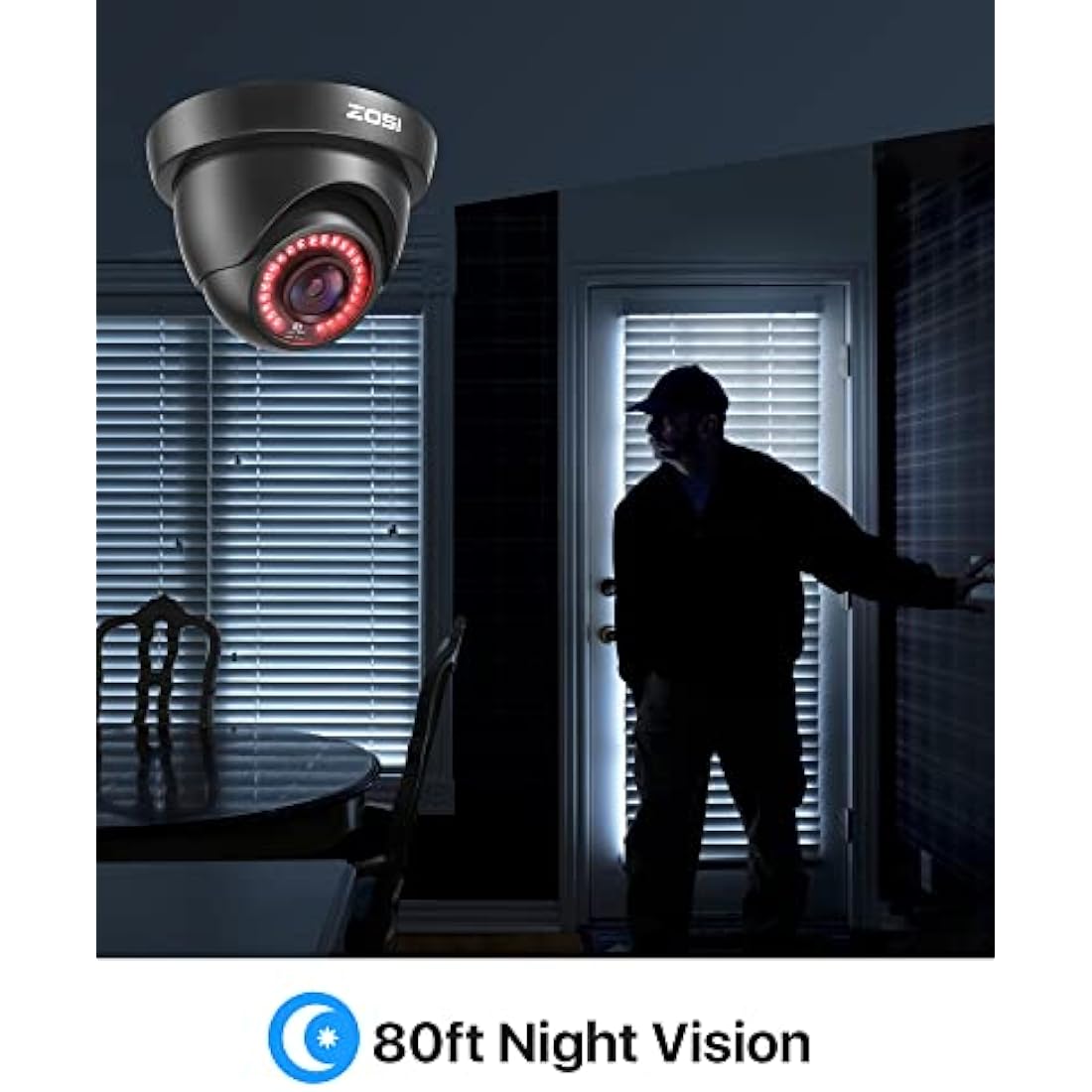 ZOSI 1080P CCTV Security Camera | 80ft Night Vision Weatherproof