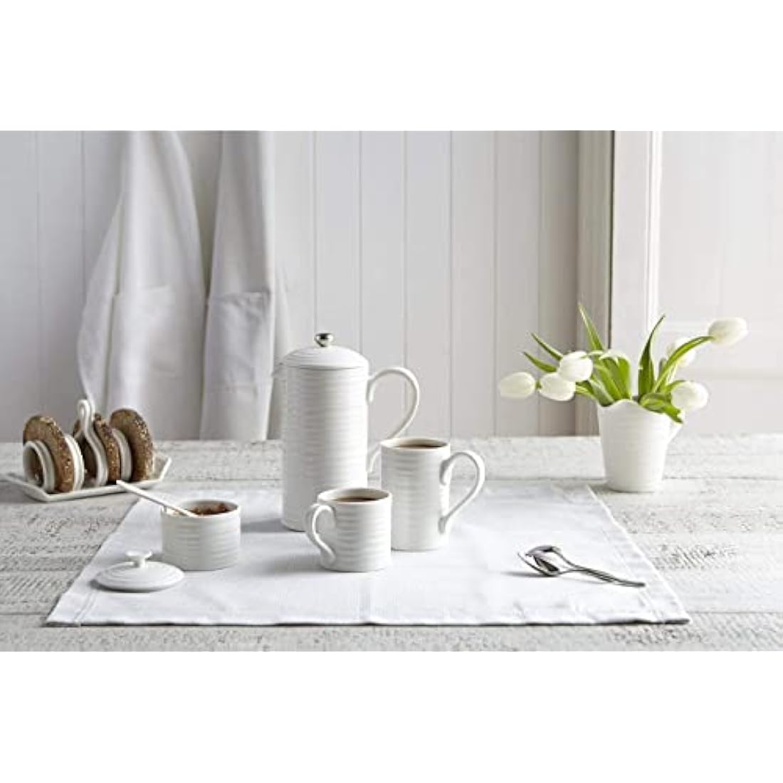Sophie Conran for Portmeirion Porcelain Tall Mug, White, Set of 4