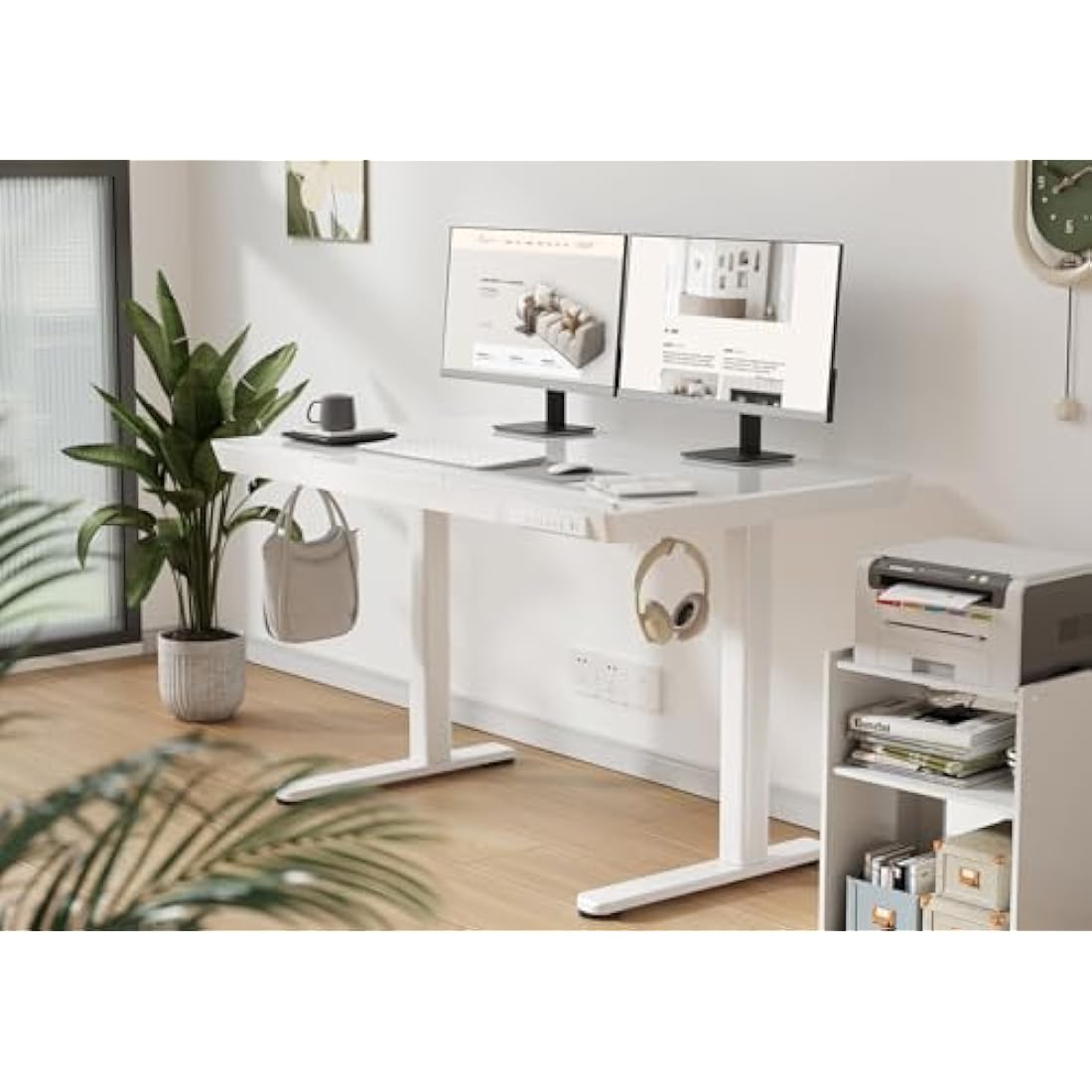 Claiks Glass Standing Desk – Electric Height Adjustable with Drawers
