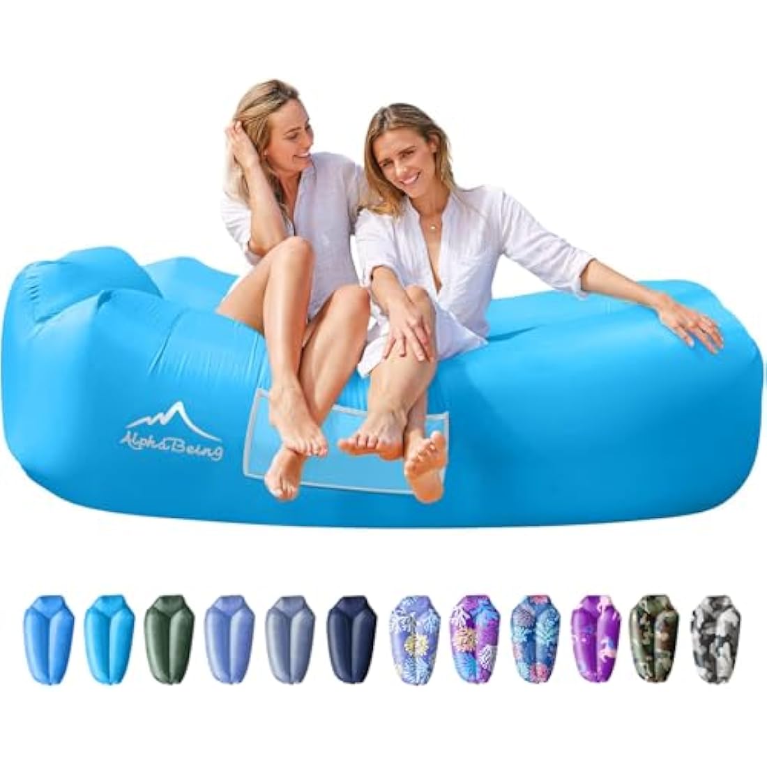 AlphaBeing Inflatable Lounger – Ripstop Fabric Air Sofa with Headrest