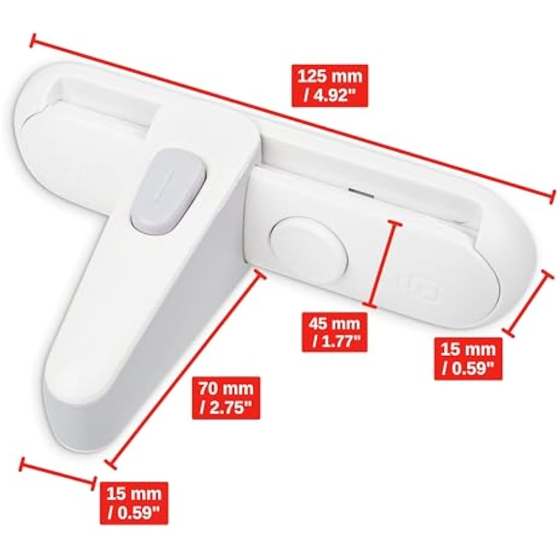 Child Proof Door Lever Lock – 2 Pack White Safety Latch