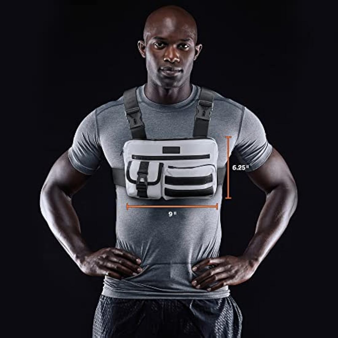 Fitdom Tactical Sports Utility Chest Pack | Water-Resistant EDC Vest, White