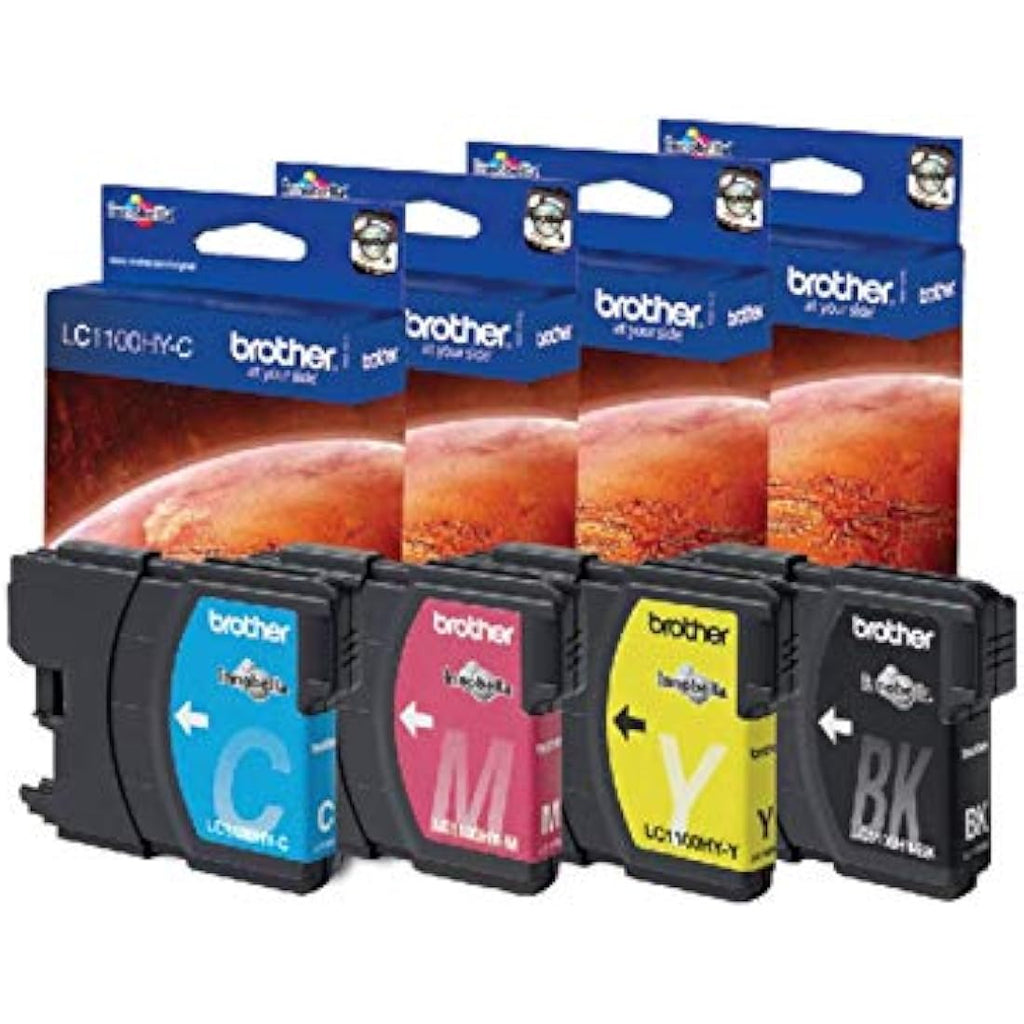 Brother LC1100HY High Yield Ink Cartridges – CMYK Multipack (4-Pack)