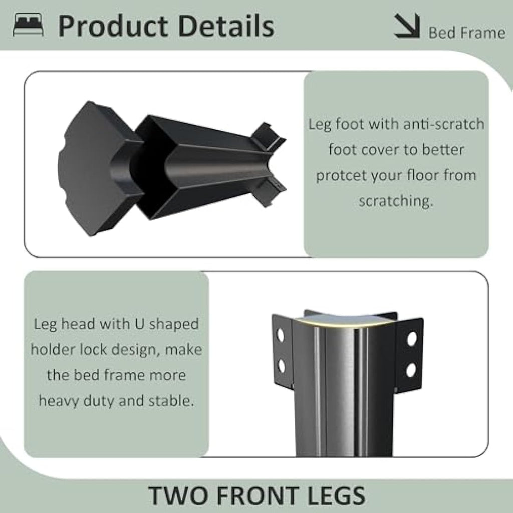 Lutown Small Double 4ft Metal Bed Frame – Heavy Duty & Noise Free