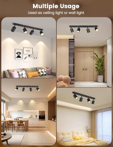 Jolof Store Matte Black 4-Way GU10 Ceiling Spotlight Bar – Modern LED