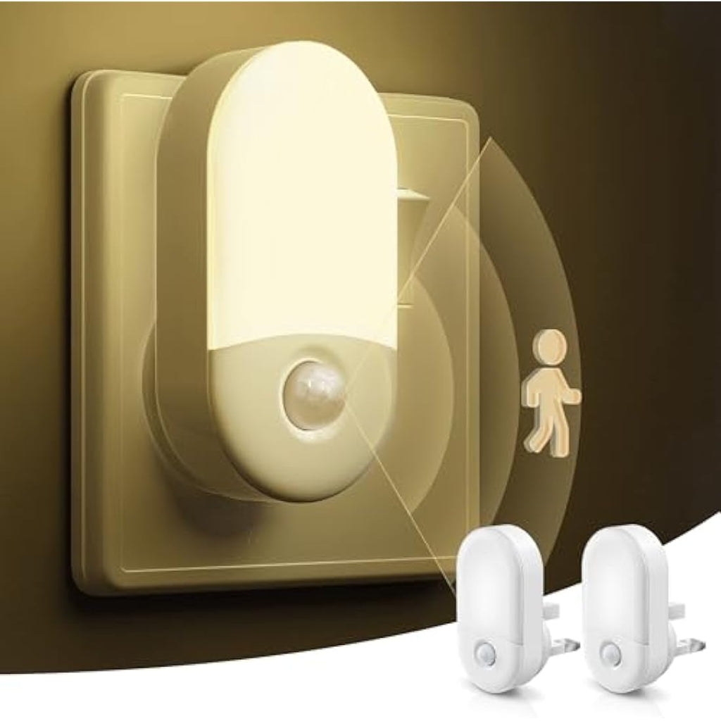 LOHAS-LED Motion Sensor Night Light | 3000K Warm White Plug-in | 2 Pack