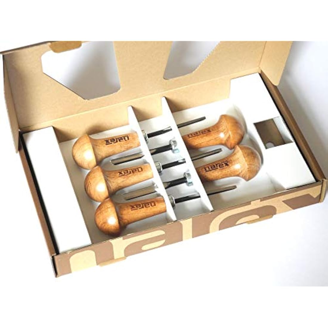 Narex Palm Wood Carving Chisel Set | 5-Piece Chrome-Vanadium Steel