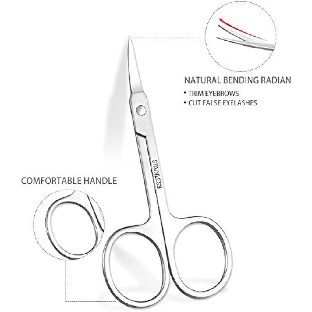 Eyebrow Scissors and Brush Set – Stainless Steel Trimming Kit