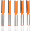 Sinoprotools 5pc Straight Router Bit Set | 1/2" Shank Carbide Cutters