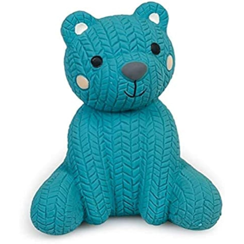 Petface Squeaky Latex Teddy Bear Puppy Toy – Durable Blue Chew Toy