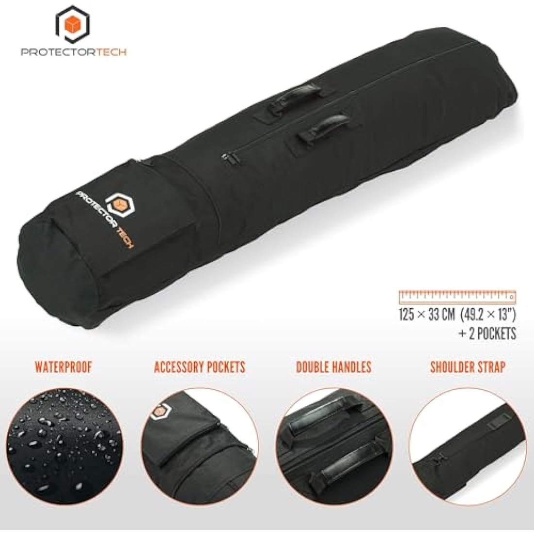 ProtectorTech 125cm Waterproof Metal Detector & Equipment Carry Bag