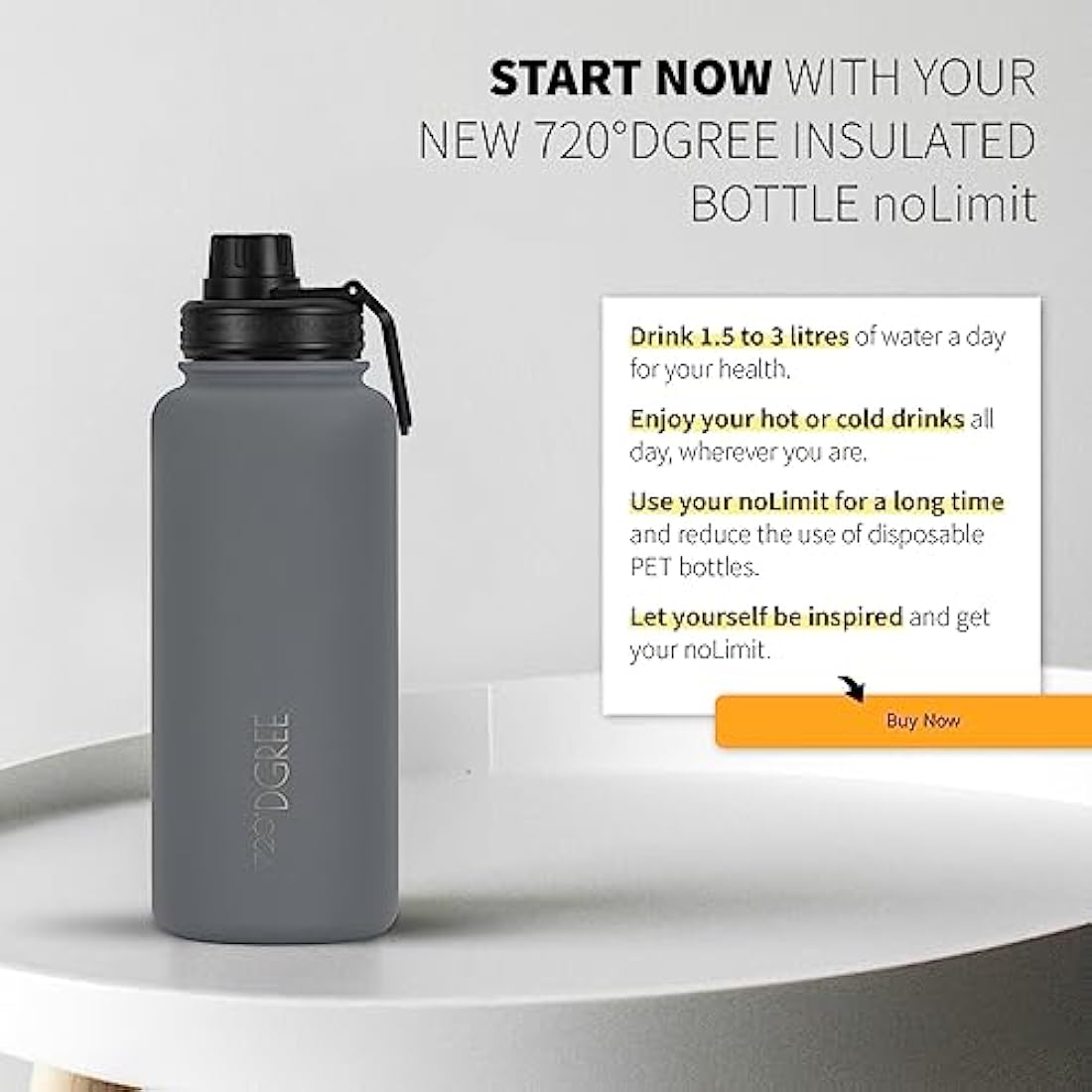 720°DGREE noLimit Insulated Water Bottle with Infuser - 950ml