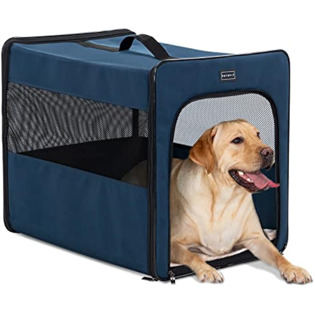 Petsfit Foldable Dog Travel Crate - Lightweight Soft-Sided Kennel, Blue