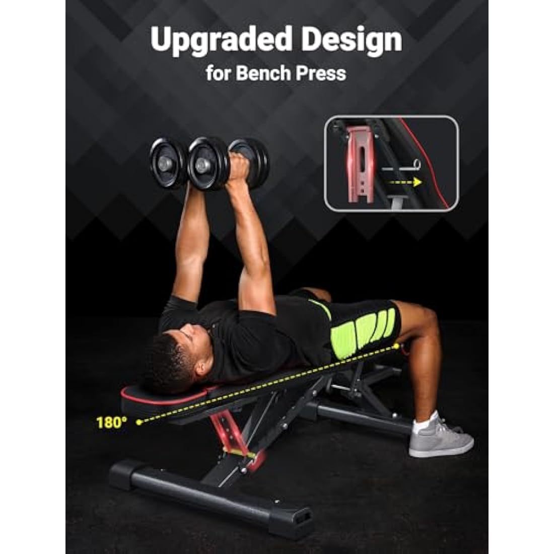 YOLEO Adjustable Weight Bench - 880LB Foldable Workout Bench for Home Gym