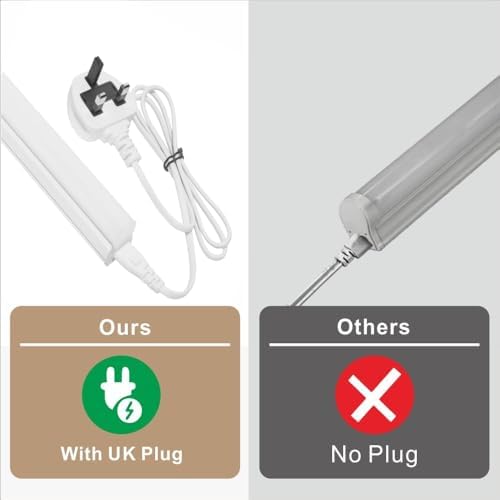 4FT LED Batten Lights | 6-Pack 18W T5 Garage Workshop Lighting