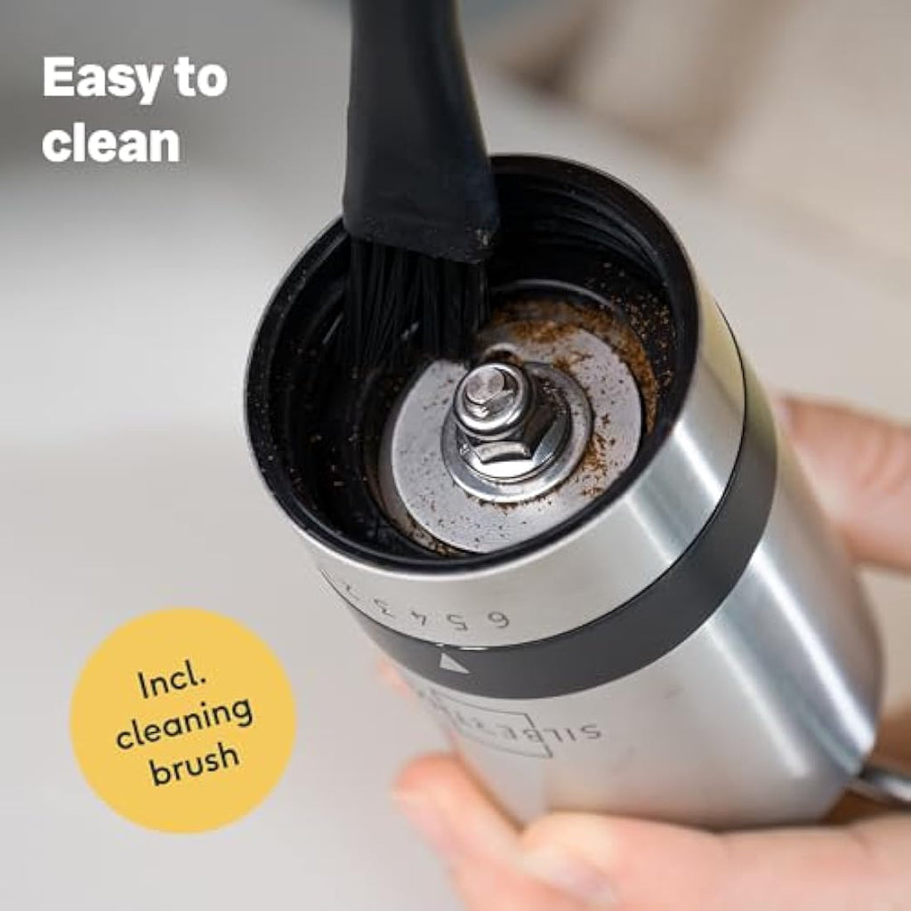 SILBERTHAL Manual Coffee Grinder – Stainless Steel with 6 Levels