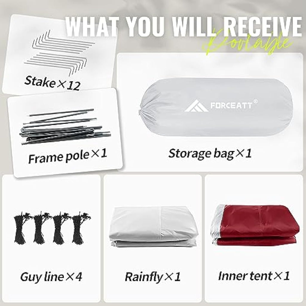 Forceatt 3-Person Backpacking Tent | Waterproof Lightweight Hiking Tent